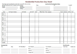 day sheet