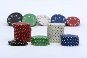 poker chips to mark carpet spots